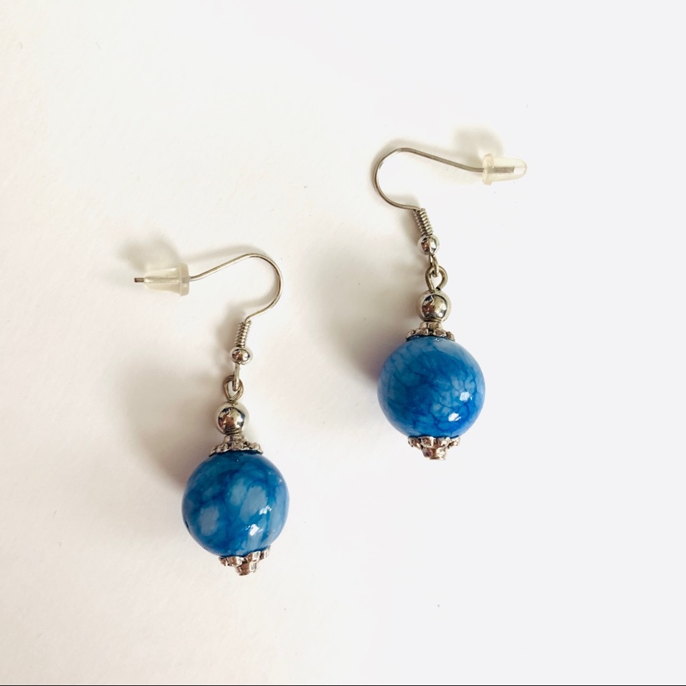 Anthro inspired Blue Semi Precious Stone Earrings